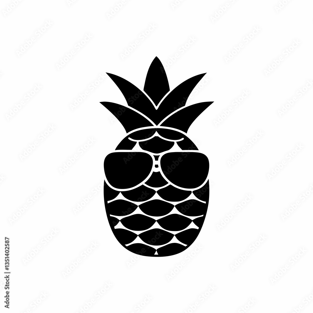 Obraz premium creative details Pineapple Wearing Sunglasses Icon vector illustration