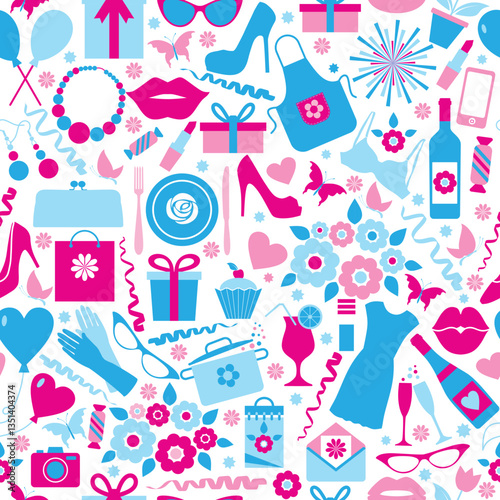 Seamless pattern of spring celebration