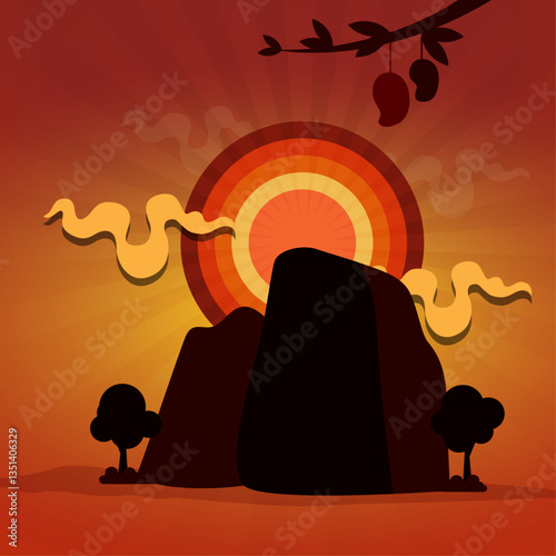 Poson Poya Day. Sri Lanka Buddhist Poson Day Celebration post with Mihinthale 