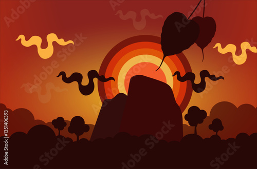 Poson Poya Day. Sri Lanka Buddhist Poson Day Celebration post with Mihinthale 