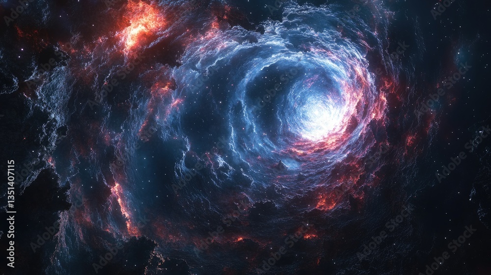 Cosmic Nebula Vortex fiery, icy clouds swirl in deep space, background stars. Use science fiction, fantasy Cosmic Nebula Vortex fiery, icy clouds swirl in deep space, background stars. Use science fiction, fantasy