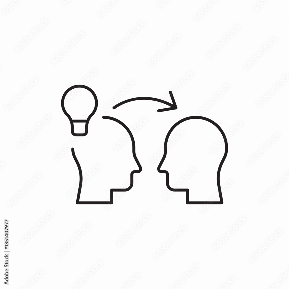 Two people communication idea icon vector sign Two people communication idea icon vector sign