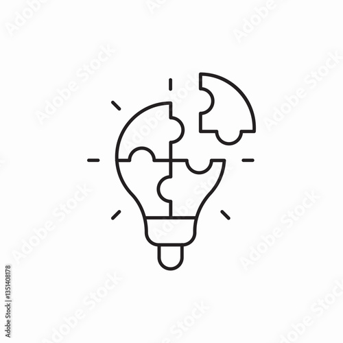 Creative innovative lightbulb idea icon vector sign