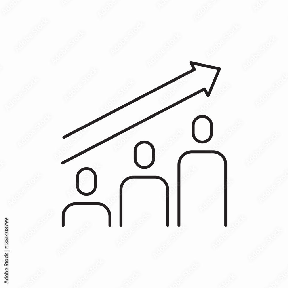 Career growth progress chart icon vector sign Career growth progress chart icon vector sign