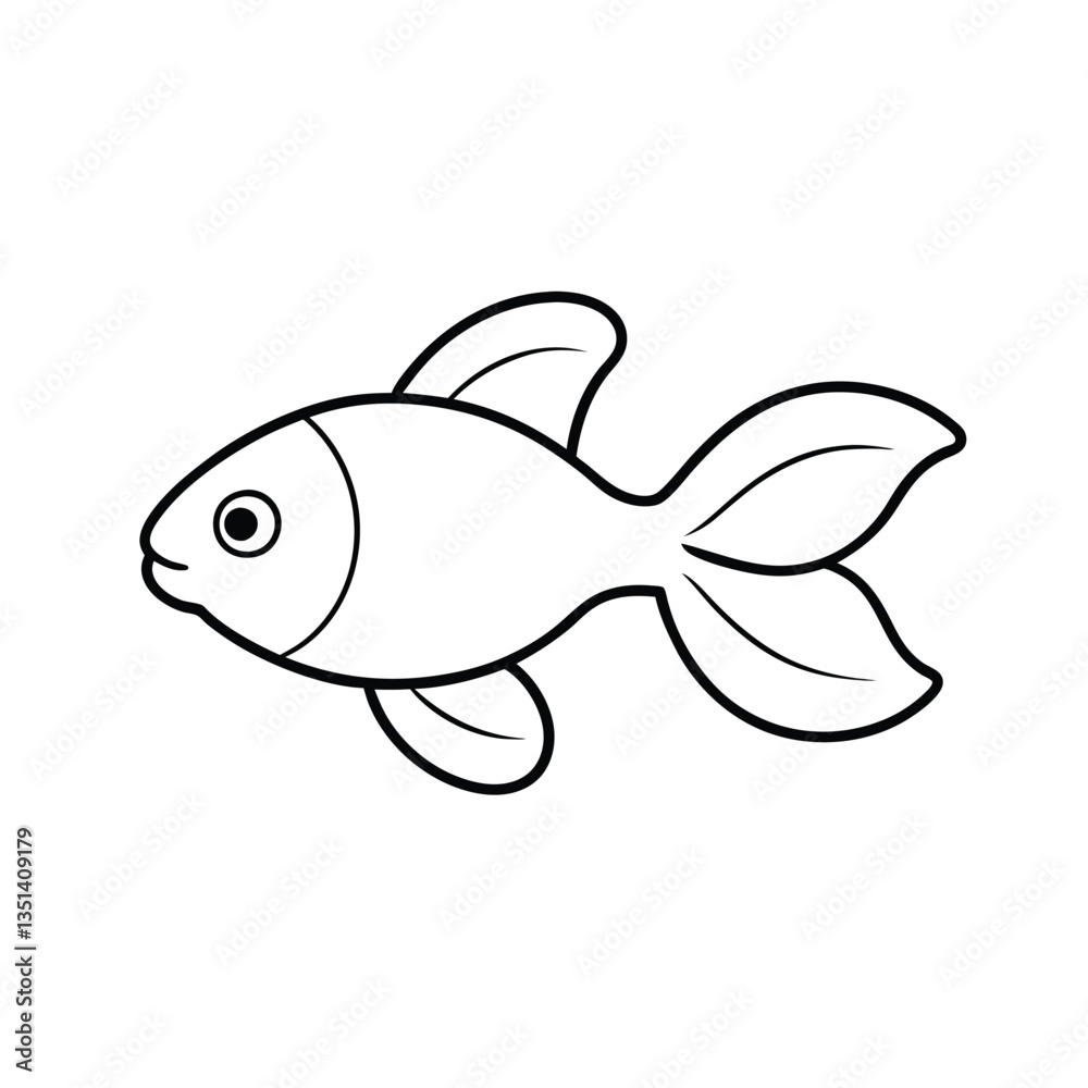 cartoon goldfish isolated on white cartoon goldfish isolated on white