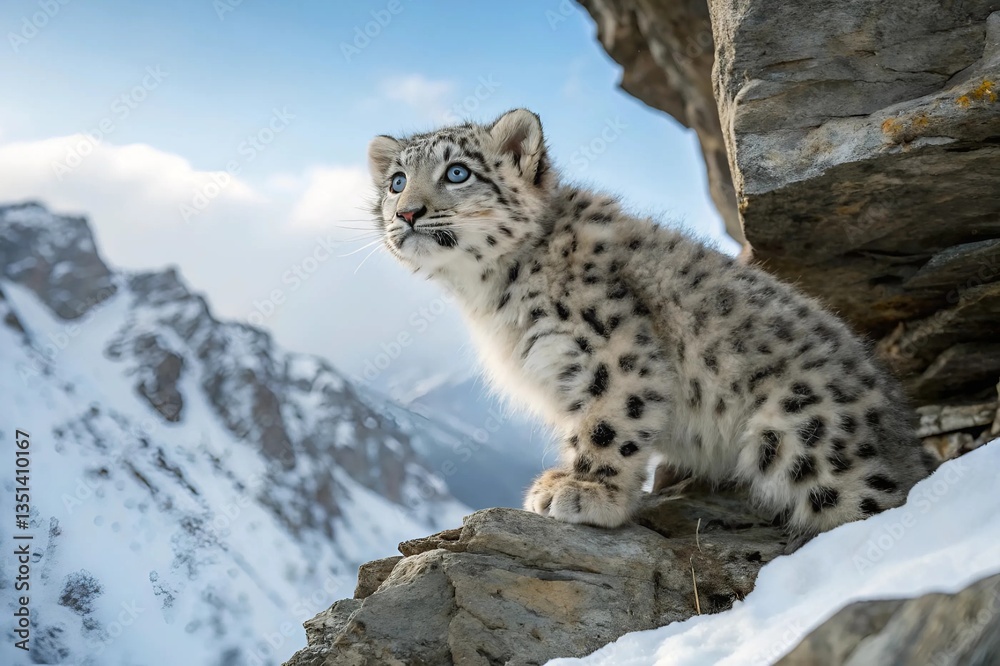 Naklejka premium lynx in the snow