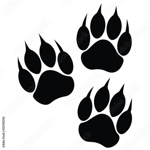 Animal footprints with sharp claws vector illustration