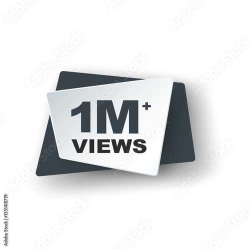 Download this Views Celebration Thumbnail Golden Banner Set 1M, 1 Million Views, 1M Views, 1M Views eps vector file32