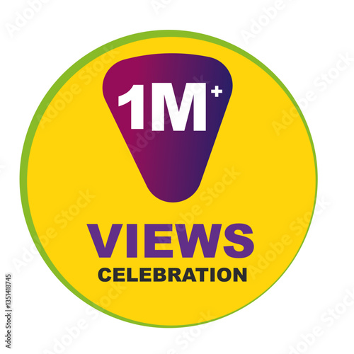 Download this Views Celebration Thumbnail Golden Banner Set 1M, 1 Million Views, 1M Views, 1M Views eps vector file33