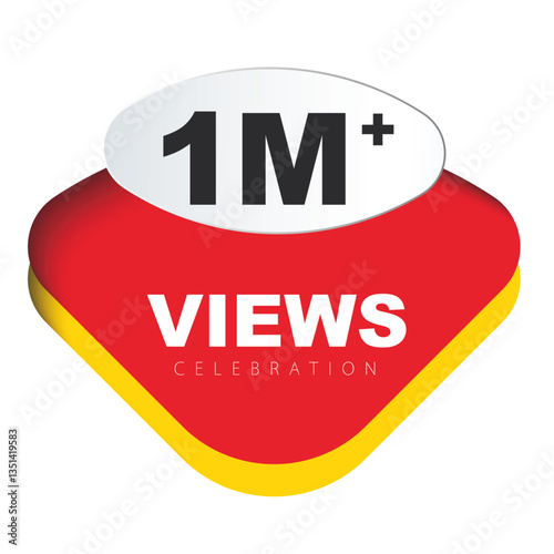 Download this Views Celebration Thumbnail Golden Banner Set 1M, 1 Million Views, 1M Views, 1M Views eps vector file38