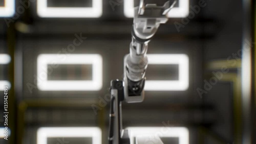 A robot arm holding a semiconductor