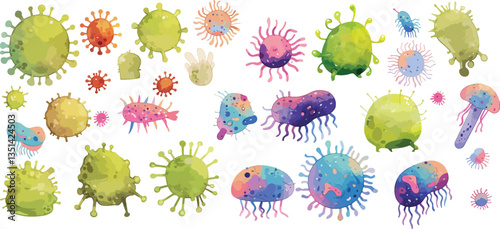 bacteria watercolor clipart