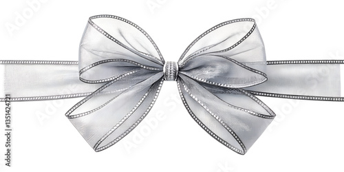 silver bow isolated on white