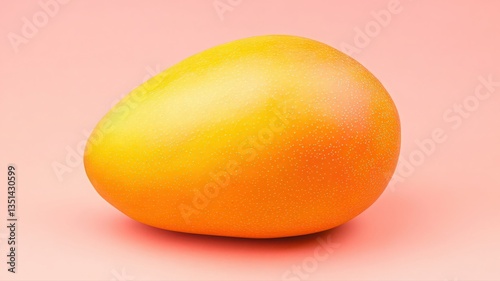 Glittery Mango on Pastel Pink Background