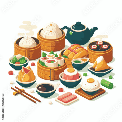 dim sum, food, chinese, meal, asian, china, lunch, dumpling, cuisine, restaurant, chinese food, dumplings, asia, breakfast, meat, delicious, snack, bamboo, steam, steamed, dim, sum, tasty, illustratio