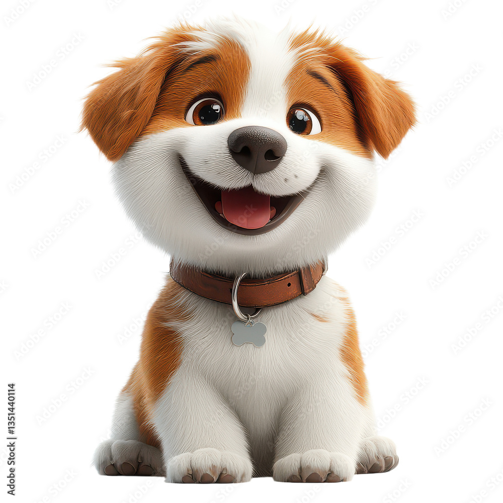Fototapeta premium 3d Dog isolated on Cutout background.PNG