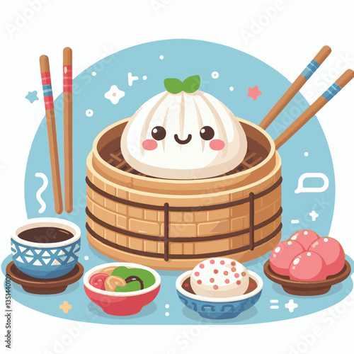 dim sum, food, chinese, meal, asian, china, lunch, dumpling, cuisine, restaurant, chinese food, dumplings, asia, breakfast, meat, delicious, snack, bamboo, steam, steamed, dim, sum, tasty, illustratio