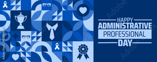 administrative professional day geometric shape pattern background banner or poster design template. observed every year in  April. Holiday concept. Use to any Template, card, poster, placard.
