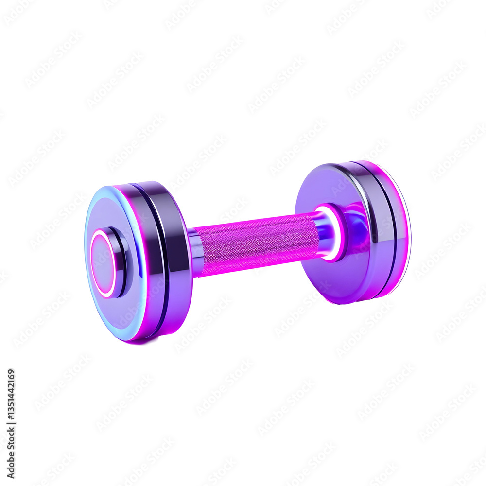 Neon purple dumbbell for fitness and workout Neon purple dumbbell for fitness and workout