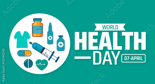World Health Day background banner or poster design template. observed every year in  April. Holiday concept. Use to any Template, card, poster, placard, template.