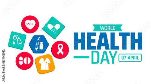 World Health Day background banner or poster design template. observed every year in  April. Holiday concept. Use to any Template, card, poster, placard, template.