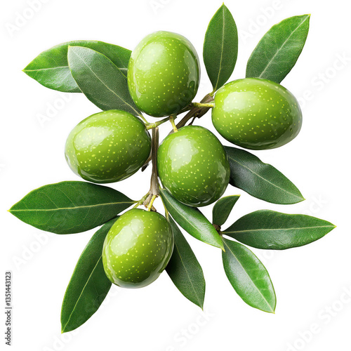 Lush Green Olive Bounty isolated on transparent background