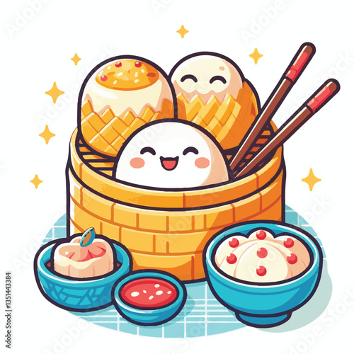 dim sum, food, chinese, meal, asian, china, lunch, dumpling, cuisine, restaurant, chinese food, dumplings, asia, breakfast, meat, delicious, snack, bamboo, steam, steamed, dim, sum, tasty, illustratio