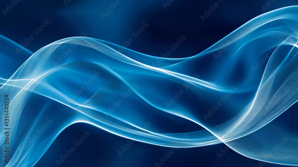 Obraz premium An abstract blue background with wavy lines