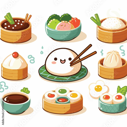 dim sum, food, chinese, meal, asian, china, lunch, dumpling, cuisine, restaurant, chinese food, dumplings, asia, breakfast, meat, delicious, snack, bamboo, steam, steamed, dim, sum, tasty, illustratio