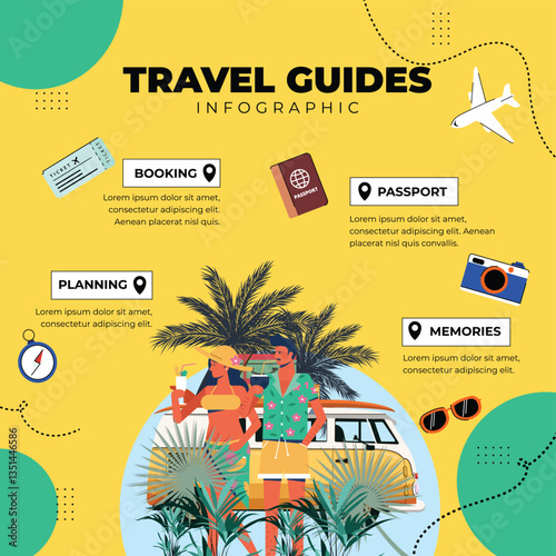 Travel infographic, Infographics with essential elements