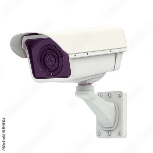 CCTV Camera Front View, 3D Design, Transparent Background