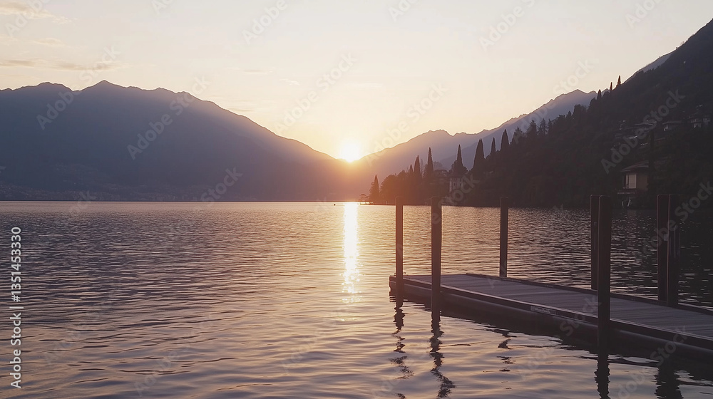 Serene Sunrise Over a Calm Lake with Soft Natural Light and a Simple, Peaceful Outdoor Scene Serene Sunrise Over a Calm Lake with Soft Natural Light and a Simple, Peaceful Outdoor Scene