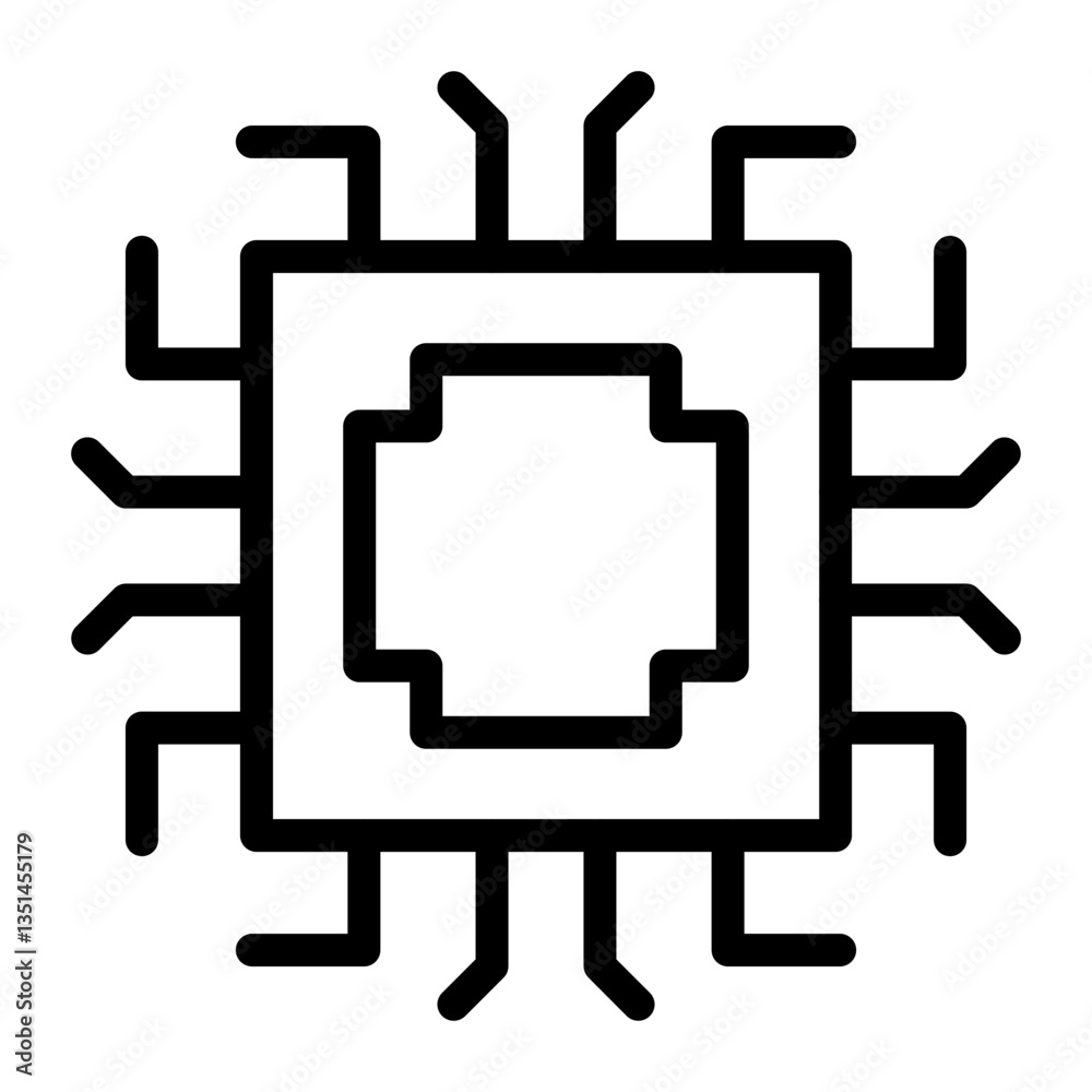 Vector Design CPU Icon Style Vector Design CPU Icon Style