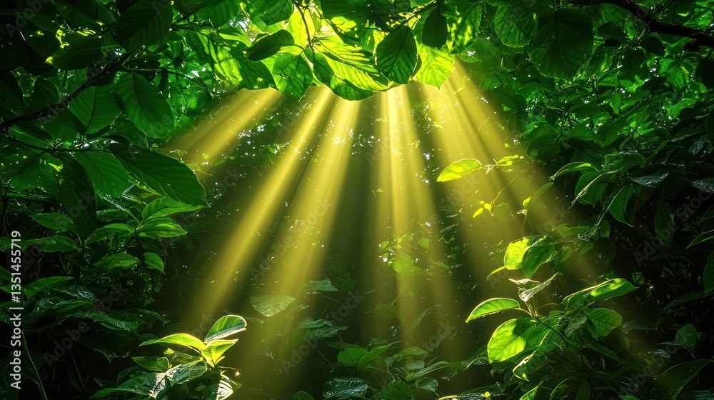 Fototapeta premium Sunlight filtering through dense foliage