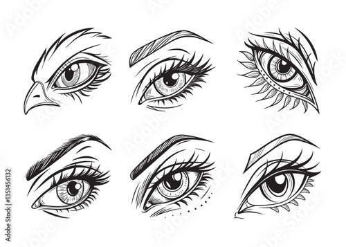 Eye vector Illustration design Set