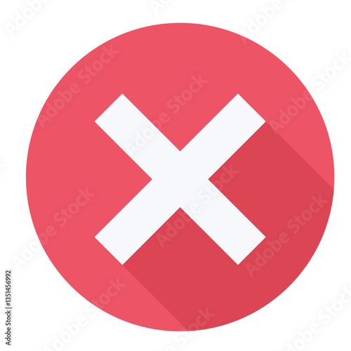 Reject check mark icon symbolizing denial, cancellation, or incorrect selection.