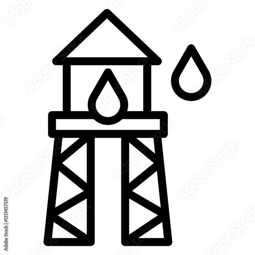 Water Tower Icon Style