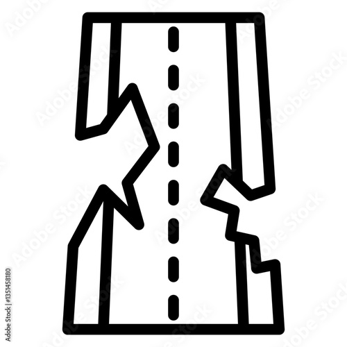 Road Crack Icon Style
