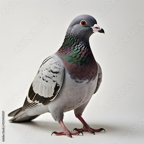 Wallpaper Mural Sleek Racing Homer Pigeon: A Portrait of Speed and Grace, white pigeon on the ground isolated on clean background Torontodigital.ca