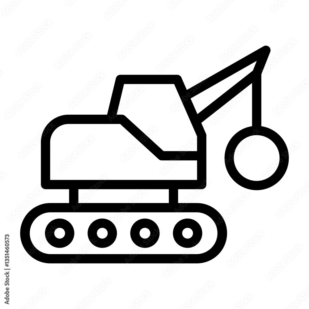 Demolition Crane Icon Style Demolition Crane Icon Style