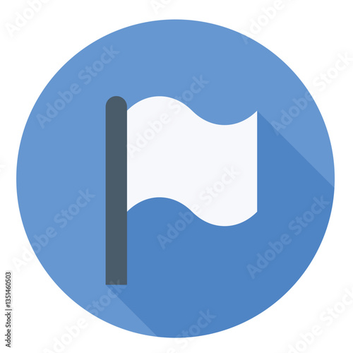 White flag icon symbolizing surrender, peace, and ceasefire agreements.