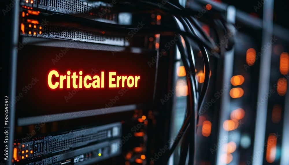 Critical Error Alert on Computer Screen - Error Message on Digital Device Critical Error Alert on Computer Screen - Error Message on Digital Device