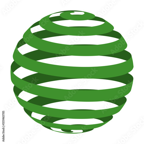 Abstract green spiral spher...