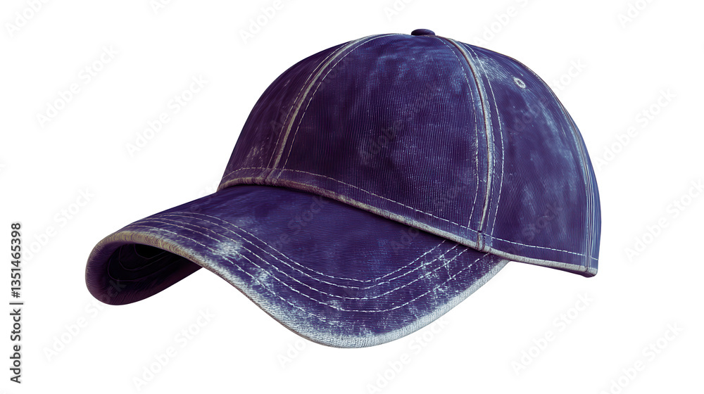 Fototapeta premium Blue Cap with White Stitching, Apparel Item, Transparent PNG