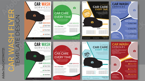 Car wash flyer design professional car service brochure design, car, service, repair, garage, foam, clean, shine, bubbles, automobile, drive, engine, a4 print ready template.