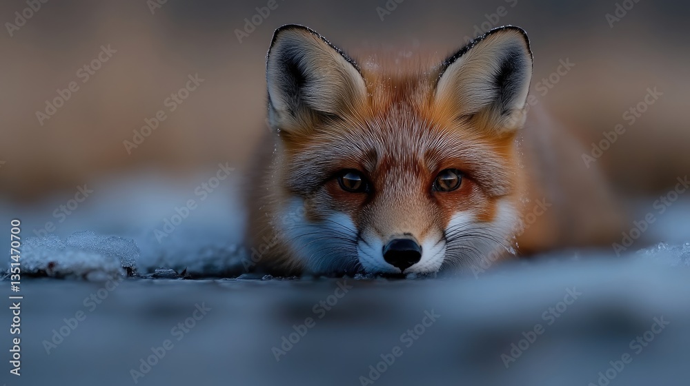 Fototapeta premium Close-up of a fox in winter