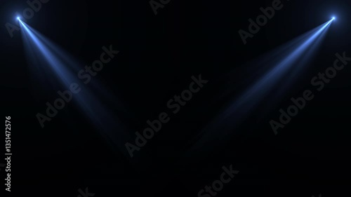 Blue light source. The appearance of a light source or spotlight. Stage or studio lighting.