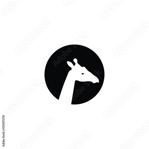 giraffe silhouette logo with abstract fur pattern vector