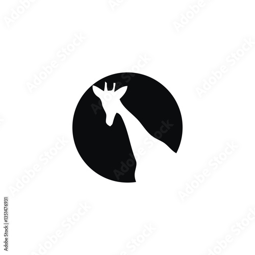 giraffe silhouette logo with abstract fur pattern vector