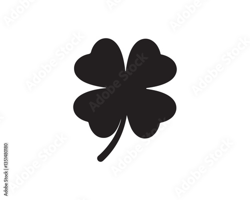 Four Leaf Clover Silhouette Vector Lucky Clover Outline Design